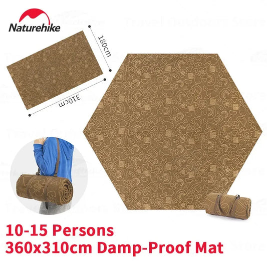 Naturehike Hexagonal Tent Mat Outdoor Moisture-proof Mat For 10-15 People Camping Picnic Beach Ground Cloth Washable Portable