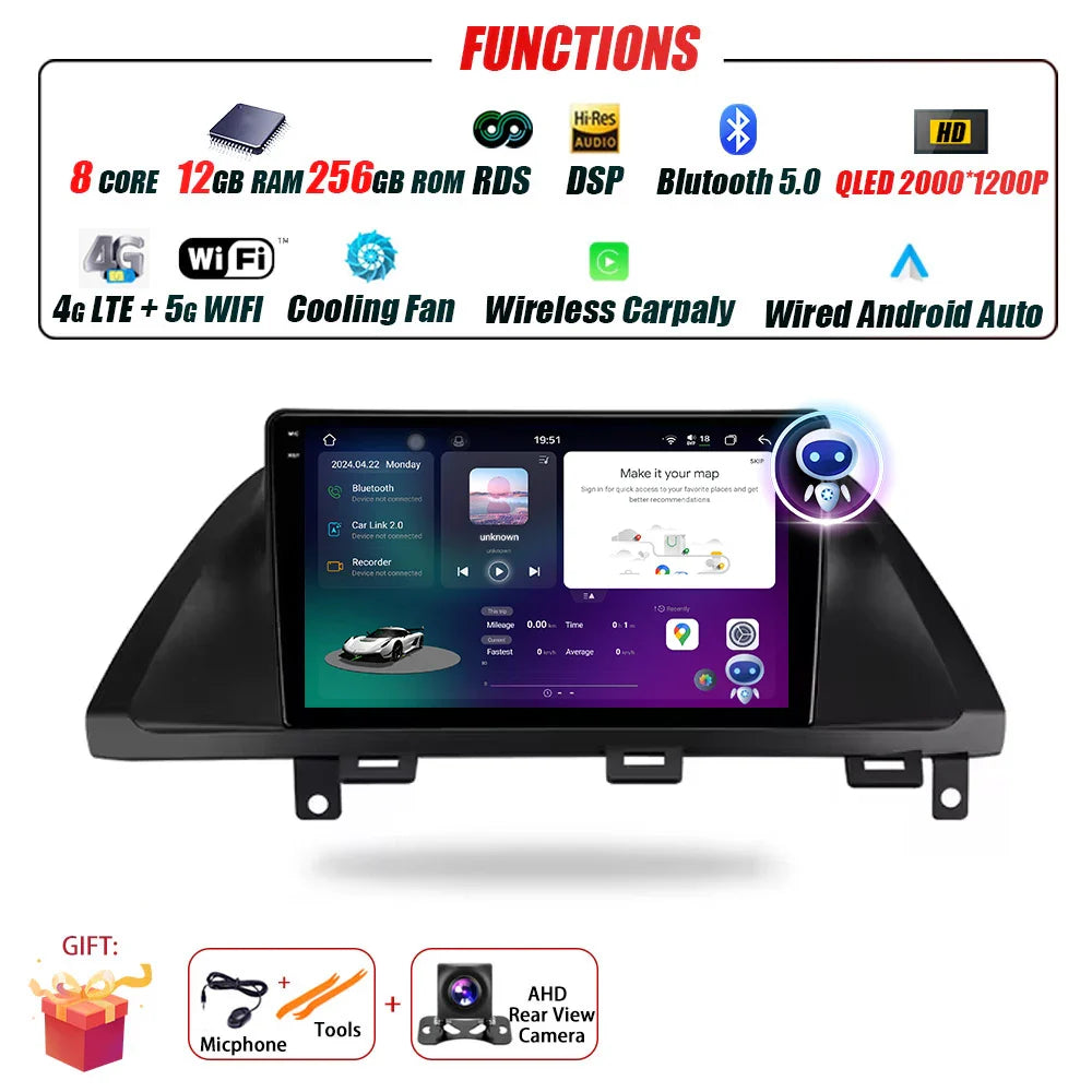 Car Radio For Honda Odyssey 2005 - 2010 Multimedia Stereo Video Player Navigation GPS Carplay 4G WIFI Android Auto 360 Camera BT