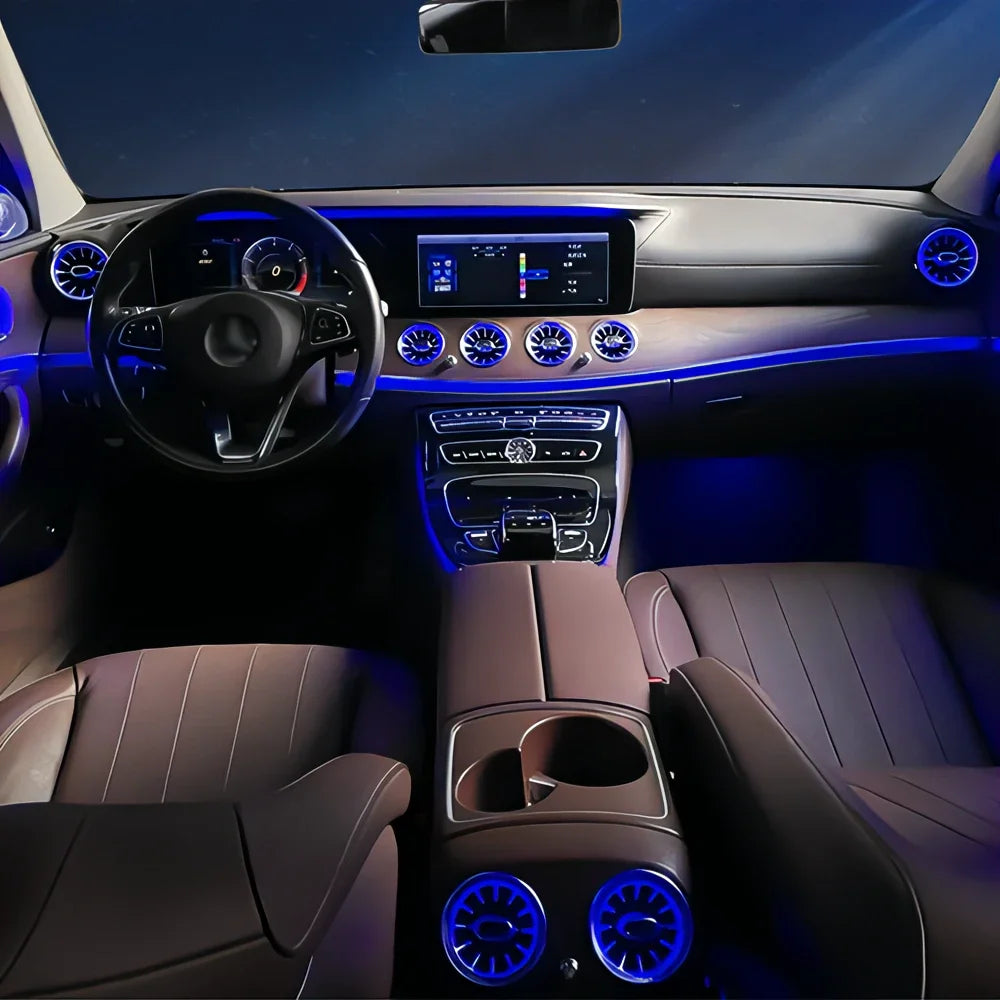 turbine Air Outlet LED Lights for Mercedes-Benz E-Class W213 2016-2021 Front and Rear Air Vent Ambient Light Neon