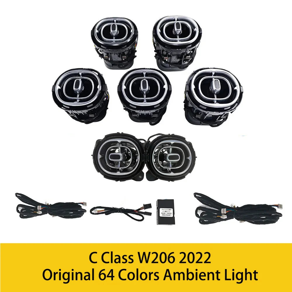 Upgrade LED Turbine Nozzle Ambient Light for Mercedes Benz W213/W205/X253/W222/W223/W206 C/E/GLC/S-Class Air Vents