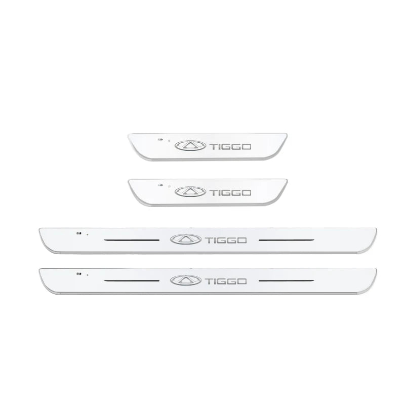 Car Door Light Projector Lamp Customized Car Logo Luminous LED Welcome Pedal Scuff Plate For Chery Tiggo 2 3 4 5 6 7 8 3X 5X Pro