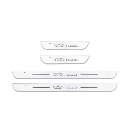 Car Door Light Projector Lamp Customized Car Logo Luminous LED Welcome Pedal Scuff Plate For Chery Tiggo 2 3 4 5 6 7 8 3X 5X Pro