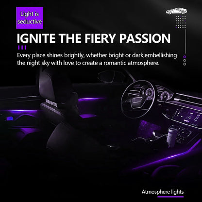 FILIPLI For The MERCEDES-BENZ CLA For 2016 Smart 64 RGB Color Car Ambient Self-Adhesive Light With APP Control Easy To Install