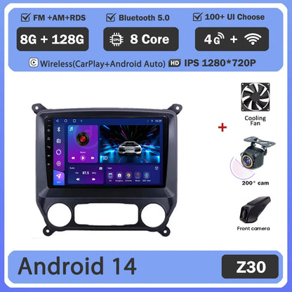 Android 14 Carplay Auto For Chevrolet Silverado 3 GMTK2 2014 2015 2016 2017 2018 Car Radio Multimedia Player Head Unit Screen