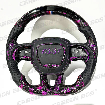 Upgrade Custom Carbon Fiber Steering Wheel for Dodge Challenger/Charger SRT HELLCAT 2012-2020 Car Purple Forged Carbon