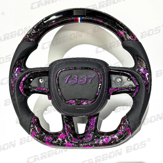 Upgrade Custom Carbon Fiber Steering Wheel for Dodge Challenger/Charger SRT HELLCAT 2012-2020 Car Purple Forged Carbon
