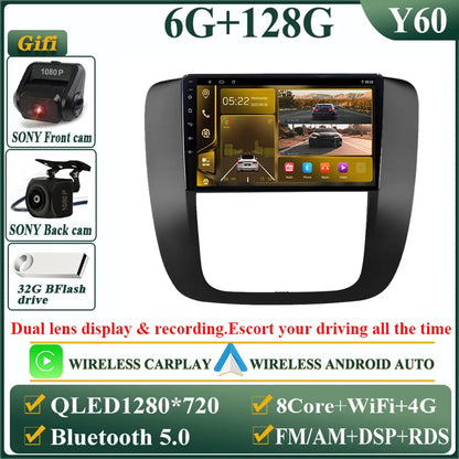 Android 14 Car For GMC Yukon Chevrolet Tahoe Suburban 2008-2012 GPS Navigation Multimedia Player Stereo Head Unit QLED Screen