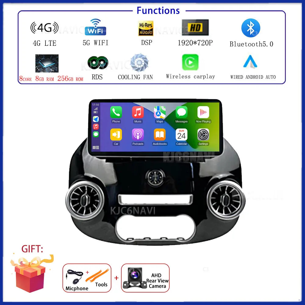 12.3 Inch Android 14 Car Radio For Benz Vito W447 2014-2021 Stereo Receiver GPS Navigation DSP Video Carplay Player NO 2DIN DVD
