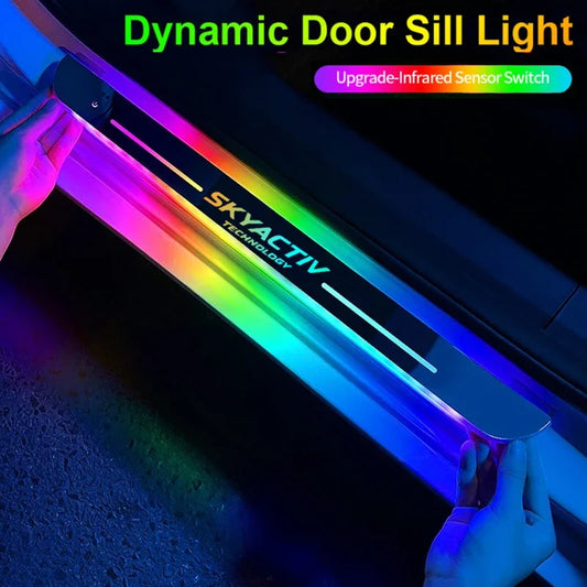USB Welcome Pedal Lights for SKYACTIV Car RGB Door Sill Protector Pathway Lamps Streamer LED Ambient Light Accessories