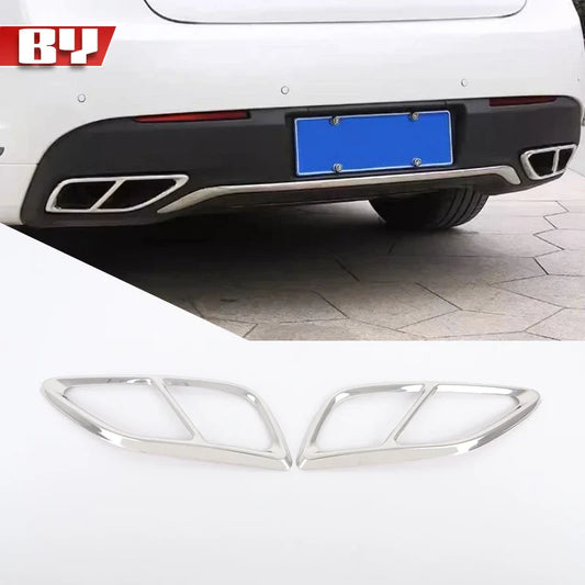 For Lincoln MKZ 2017-2021 Accessories Chrome Steel Rear Tail Exhaust Muffler Tip Pipe Frame 2x
