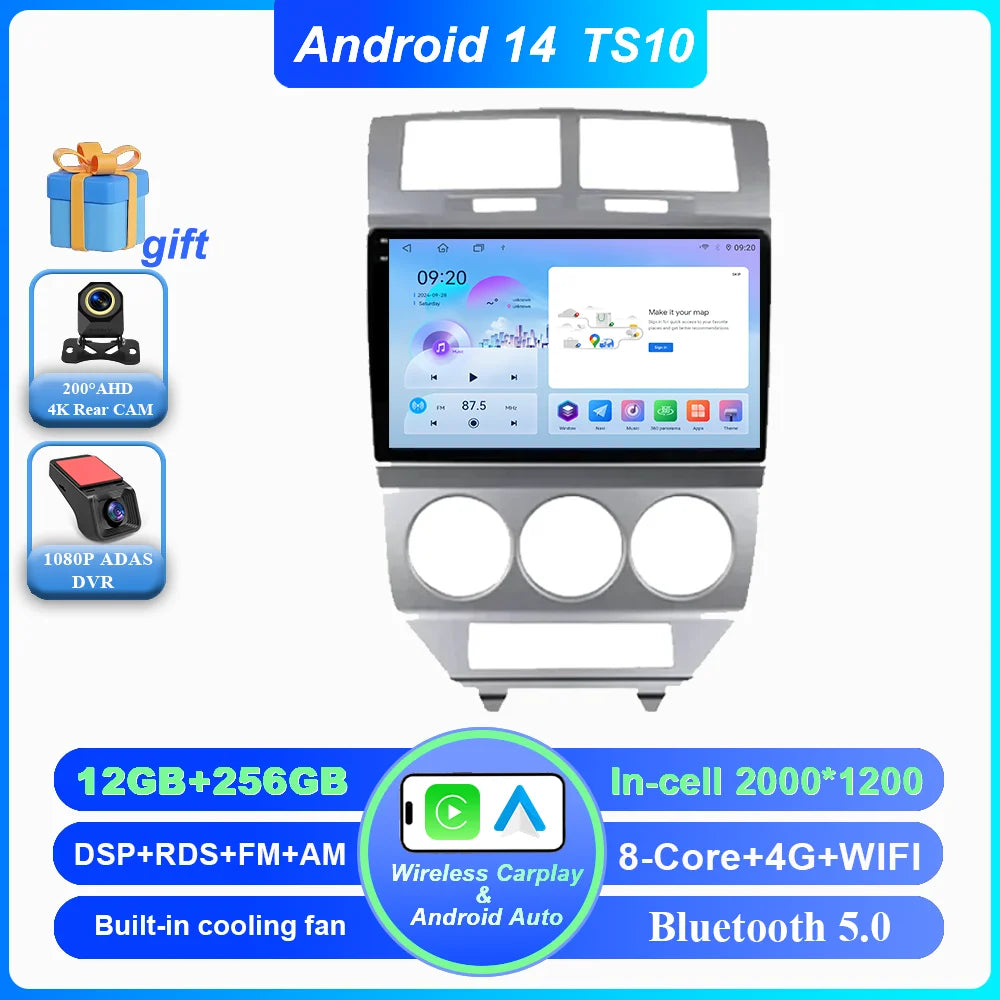 Android Car Radio Multimidia Player For Dodge Caliber Jeep Compass 1 MK Patriot 2006 - 2010 Auto GPS Navigation Carplay 2din DVD