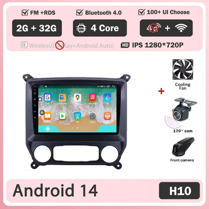 Android 14 Carplay Auto For Chevrolet Silverado 3 GMTK2 2014 2015 2016 2017 2018 Car Radio Multimedia Player Head Unit Screen