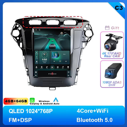 9.7 inch Android 14 Car Radio For Ford Mondeo MK4 2011 - 2013 Navigation Autoradio Multimedia Player DVD GPS Stereo WIFI 4G DVD