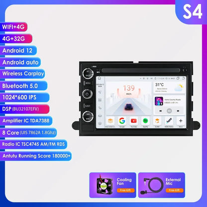 2Din AI Carplay Android Car Radio For Ford F150 F250 F350 Escape Explorer Edge E150 Mustang GPS Multimedia Player Octa Core 7862