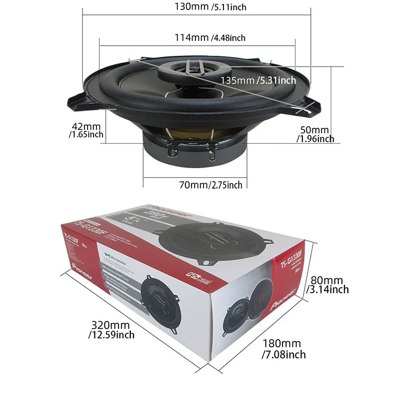 5-inch 560W (2 * 280W) 5-way General Motors coaxial car music stereo full frequency high fidelity speaker lossless installation