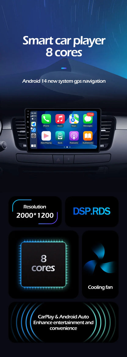 Android  Carplay Auto Car Radio For Ford EcoSport Eco Sport 2014-2018 GPS Recorder Multimedia Player 4G+BT DSP
