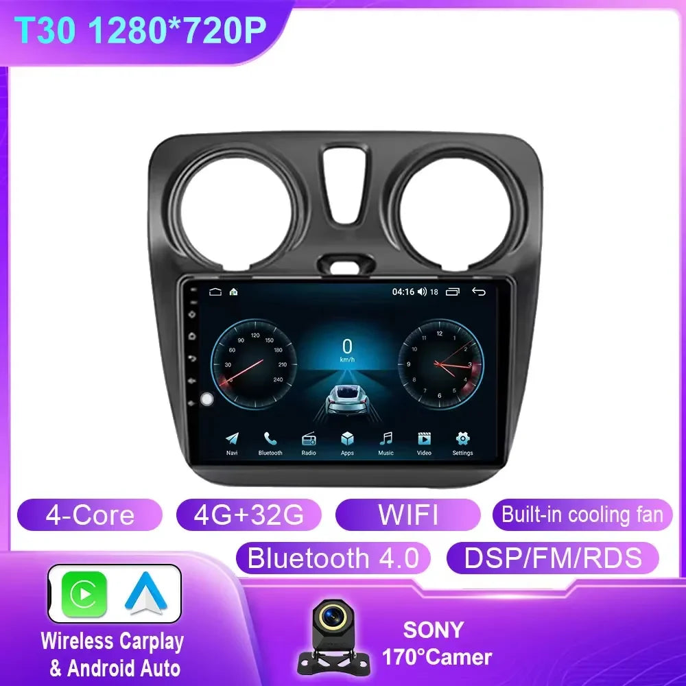 Car Radio For Renault Lodgy Dacia Dokker 2012 - 2020 Autoradio 4G WIFI GPS Car Video Multimedia Automotive Carplay Android Auto
