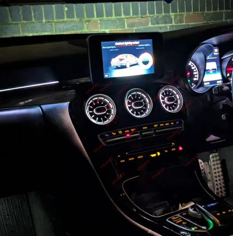 RHD AMbient Light For Benz C/GLC Coupe W205 X253 C43 C63 C200 C180 Decorative LED Strip Light 3D Tweeter Speaker Lamp