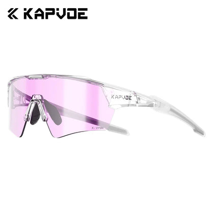Kapvoe New Photochromic Cycling Sunglasses Men Women MTB Glasses UV400 Bicycle Eyewear Outdoor Sports Running Road Bike Goggles