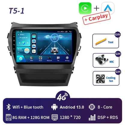 9 Inch 2 Din Android Car Radio for Hyundai IX45 Santa Fe 2013 2014 2015 2016 2017 Car Stereo Android Auto Carplay Navigation GPS
