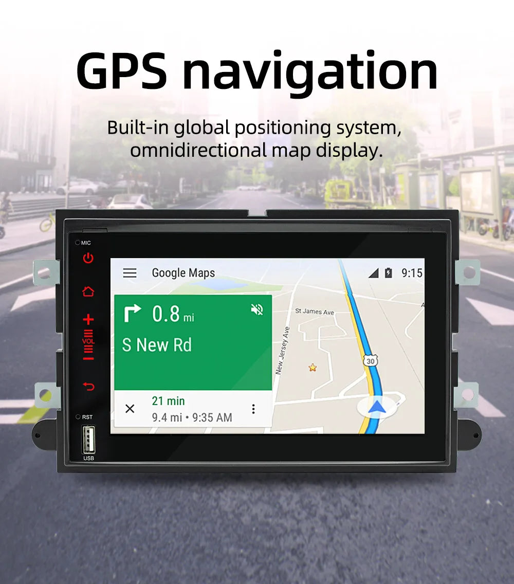 BQCC 7" Android 13 Mirrorlink 2GB 32GB Carplay WIFI GPS for Ford 500 F150 Explorer Edge Escape Sport Lincoln Expedition Mustang