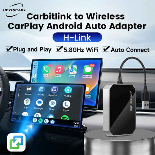 HEYINCAR For DongFeng Forthing T5 EVO Aeolus Shine GS Max Huge carbitlink phonelink adapter to Wireless CarPlay Android Auto