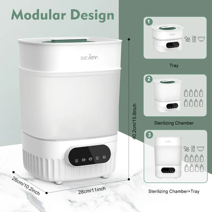 SEJOY Baby Milk Bottles Electric Steam Sterilizer Dryer 2 Layers Adjustable Drying Time Intelligent Control Bottle Sterilization