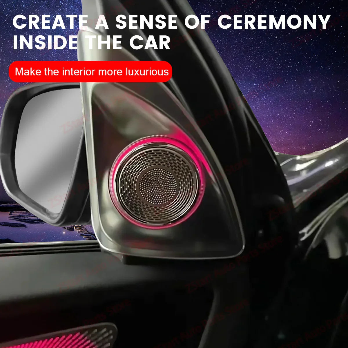 4D Rotating Tweeter Speaker 64 Colors Car Treble Horn Tuning For Mercedes Benz 2020+ W167 GLE GLS Car Horn Refit Ambient light
