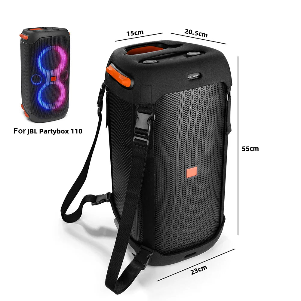 Travel Carrying Case W Dual Shoulder Strap EVA Protective Cover Travel Carry Holder Pouch for JBL Partybox 110 Portable Speaker