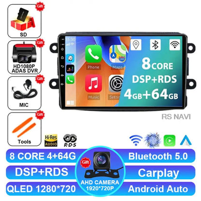 Android 14 For Renault Dacia LOGAN sandero Duster Lodgy Lada Xray Captur Dokker Car Radio Multimedia Navigation Video Player GPS