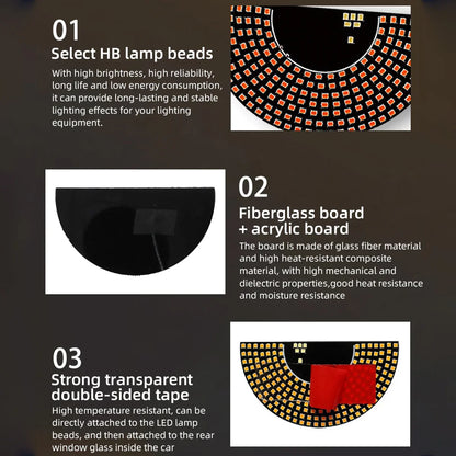 Car Windshield Eyes Animated LED Lamp Dynamic Devil Eye Light Triangle and Semicircle Funny Eye Light Universal 11 Model