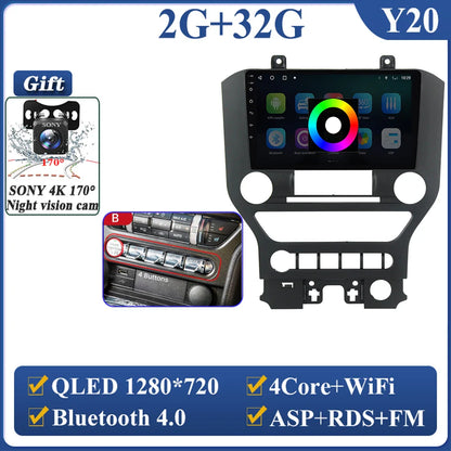Android 14 Carplay FOR FORD Mustang S550 2014-2021 Multimedia Car Player Navigation Screen GPS Radio No 2 Din Stereo Head Unit