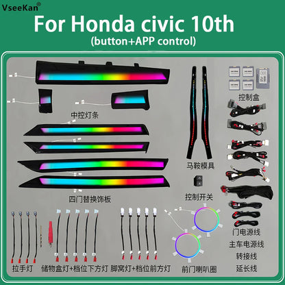 For Honda civic 10th  ambient light Special models indoor ledlight for car Symphony lights ambient light car Lights