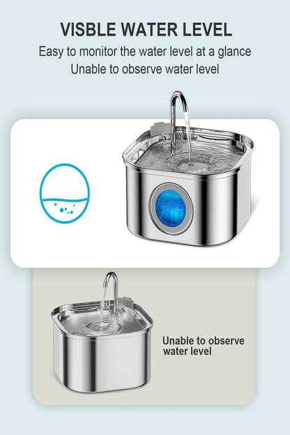 3.2L Cat Automatic Water Dispenser Pet Smart Induction Drinking Feeder USB With Filter Stainless Steel Dog Pet Function Bowl