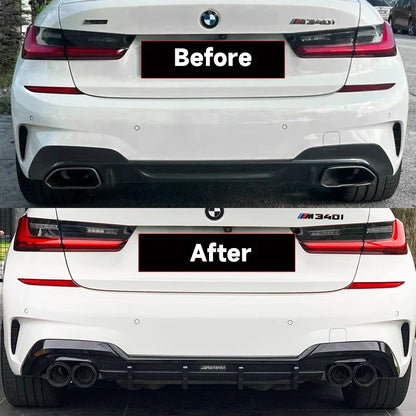 For BMW G20 G21 M340i G42 440i G22 M240i Dual Four Out M Exhaust Carbon Fiber Muffler Tip Exhaust System Nozzle Tailpipe 2020+