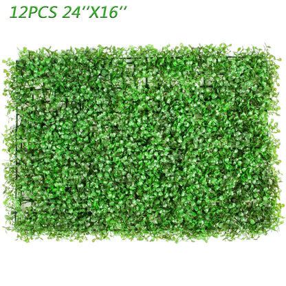 VEVOR Artificial Plant Wall Decoration Boxwood Hedge Wall Panel Home Decor Fake Plants Grass Backdrop Wall Privacy Hedge Screen