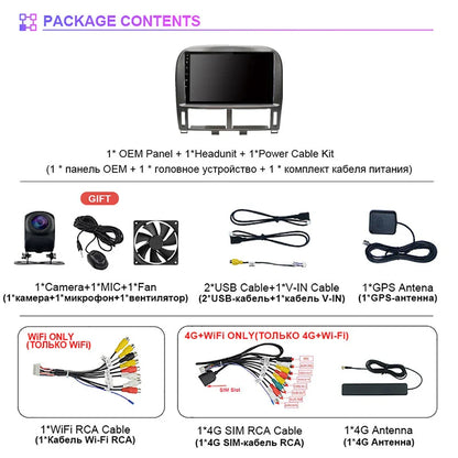 Android 14 Carplay Auto Car Radio Multimedia Player For Lexus LS430 XF30 LS 430 2000 - 2006 DSP Autoradio Stereo 2din Head Unit