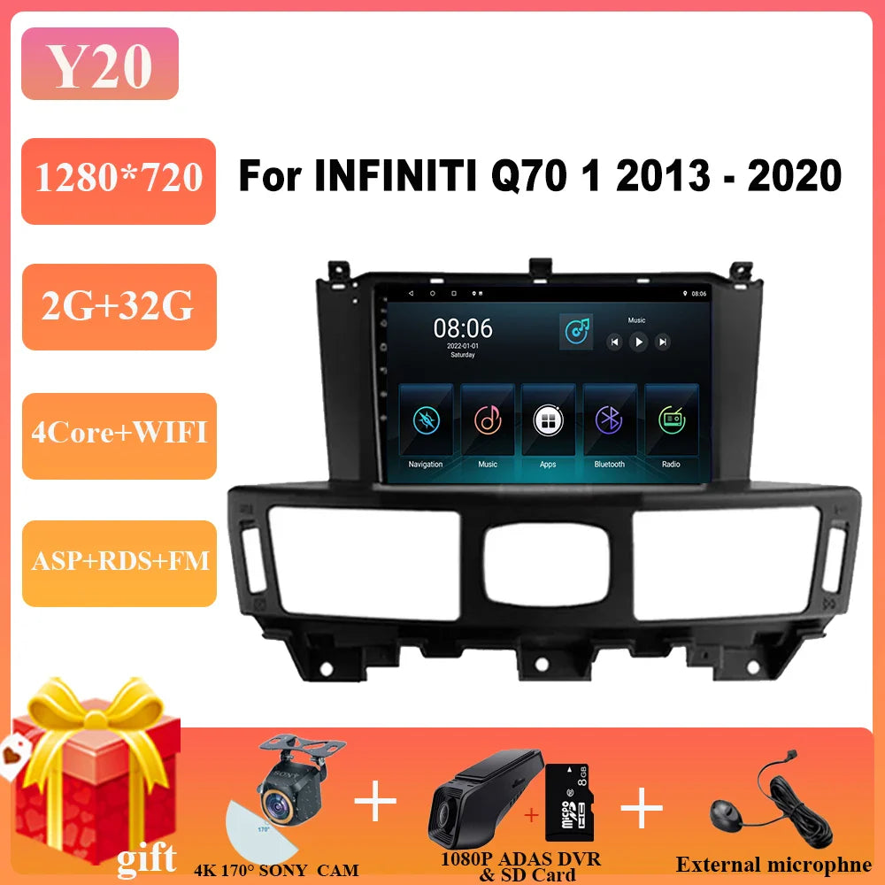 Car Radio Player For Infiniti Q70 1 2013-2020 Android 13 Car Radio Multimedia Video Player Navigation  auto radio car DVD WIFI