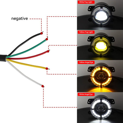 4 Inch Round LED Front Driving Fog Lights for Grand Cherokee 2011-2013/Wrangler JK 2007-2018