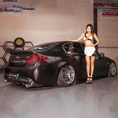 Rear Bumper Diffuser Spoiler Lip Trunk Wing Body Kit Splitter Cover Trim For Nissan Infiniti G37/25 Carbon Fiber
