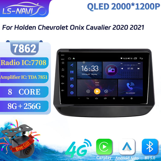 Android 14 Car Radio For Holden Chevrolet Onix Cavalier 2020 2021 Multimedia Wireless BT Carplay Navigation 7862 2K QLED Screen