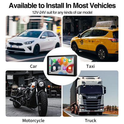 GrandNavi Universal 7inch Portable CarPlay Android Auto Car Radio Multimedia Video Player Touch Screen Bluetooth With AUX USB