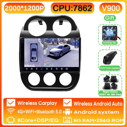 Car Android 13 For JEEP Compass Patriot 2011 - 2017 Auto Radio Multimedia Player GPS Navigation Carplay Stereo 4G BT No 2din DVD