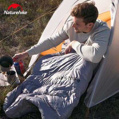 Naturehike CW400 Duck Down Sleeping Bag Winter 650FP Ultralight Camping Hooded Envelope Hiking Thickened Waterproof Warm Bag