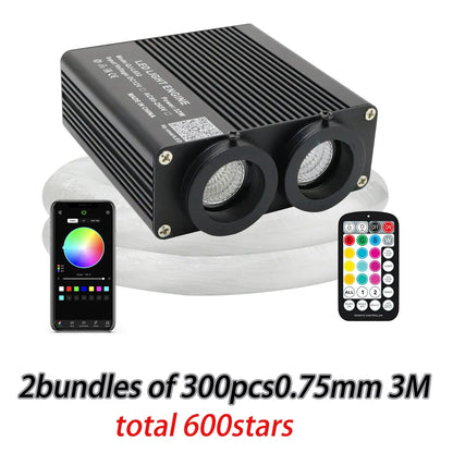 32W Dual color RGBW  Car Starry Sky Ceiling Light kit Car accessories Interior APP Music Car Roof Stars Fiber Optic Light