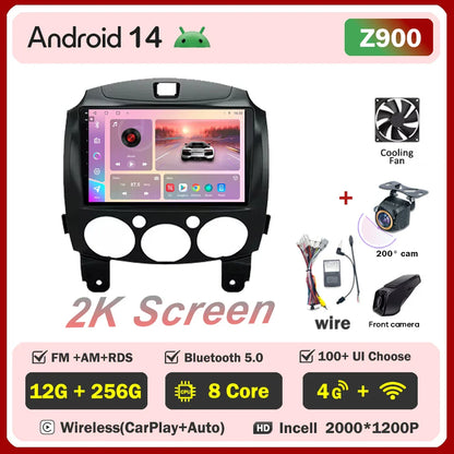 Android 14 Car For MAZDA 2 Mazda2 2007 2008 2009 2010 2011 2012 2013 2014 GPS Navi No 2 din Autoradio Car Android Radio Screen