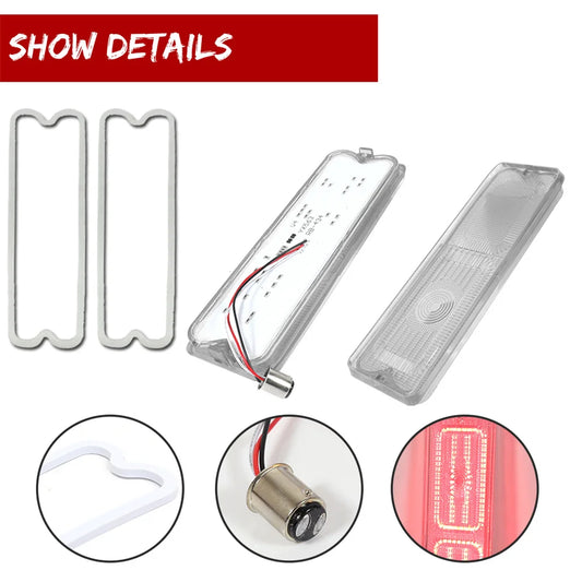 Red LED Car Rear Tail/Brake Lights Taillamp Assemblies For Chevy & GMC Trucks (Fleetside/Wideside) 1967 1968 1969 1970 1971 1972