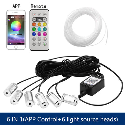 14 in 1 RGB LED Atmosphere Car Light Interior Decoration Fiber Strip Light By App Control Decorative Ambient Lamp Dashboard Lamp