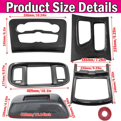 For Dodge Charger 2015-2021 Car Interior Central Control AC Switch Gear Shift Panel Cover Trim Decora 5PCS/Set