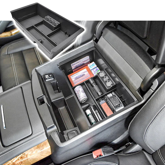 Center Console Organizer for 2014-2018 Chevrolet Silverado/GMC Sierra 1500, 2500/3500HD(2015-2019), Armrest Storage Box Tray